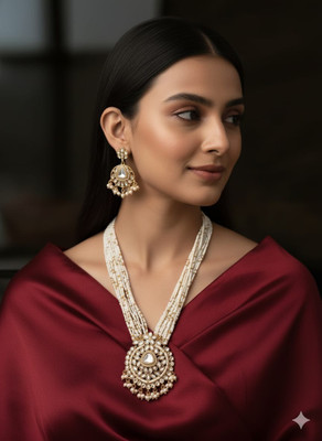 Wine Jewellery Alloy White, Brown Jewellery Set(Pack of 2)