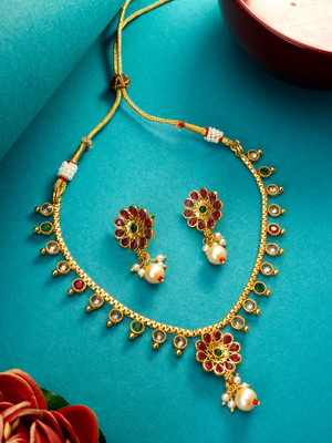 Vermont Copper Gold-plated Multicolor Jewellery Set(Pack of 1)