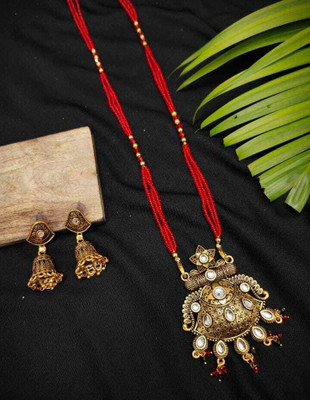 Krishna Creation Brass Gold-plated Gold Jewellery Set(Pack of 1)