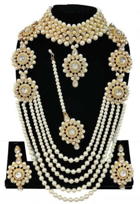 hurrio Mother of Pearl Gold-plated White Jewellery Set(Pack of 1)