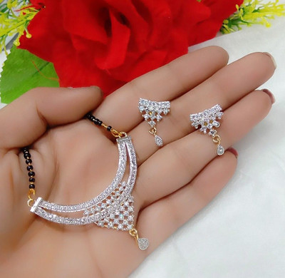 Sangria Alloy Brass Silver, Black Jewellery Set(Pack of 3)