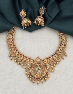 RUJVE JEWELLERY Brass, Copper Gold-plated Gold Jewellery Set(Pack of 1)