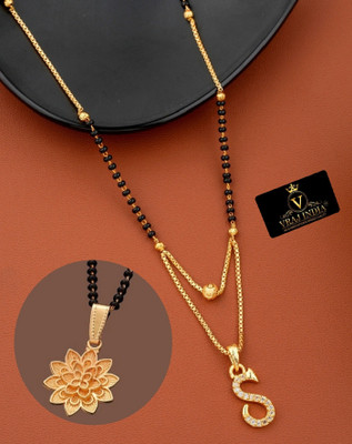 Vraj india Brass, Alloy Gold-plated Gold, Black Jewellery Set(Pack of 1)