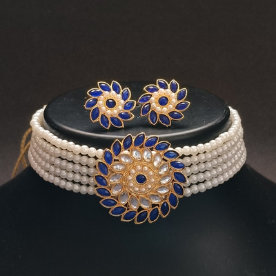 Keltron enterprise Alloy Gold-plated Blue Jewellery Set(Pack of 1)