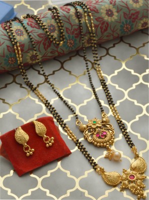 AAKASHTRADERSRK Copper Gold-plated Gold Jewellery Set(Pack of 1)