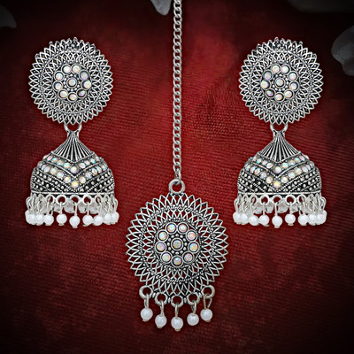 Raj And Deb Alloy Gold-plated Brown Jewellery Set(Pack of 2)