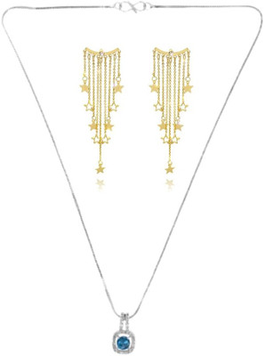 SKG Fashions Stone Blue, Gold Jewellery Set(Pack of 1)