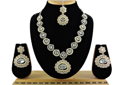 VATSALYA creation Alloy Gold-plated White Jewellery Set(Pack of 1)