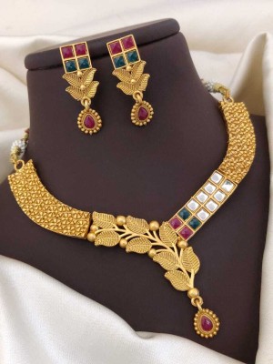 SHIVAY FASHION HUB Alloy Gold-plated Gold Jewellery Set(Pack of 3)