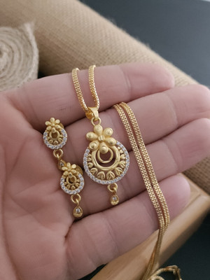 Bhagavati creation Brass Gold-plated Gold Jewellery Set(Pack of 1)