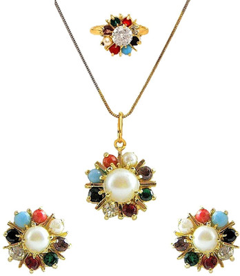 Opus Gems Alloy Gold-plated Multicolor Jewellery Set(Pack of 1)