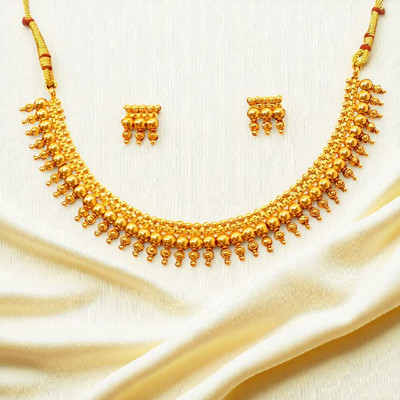 Aroras Bridal & Fashion Jewellery Copper Gold-plated Gold Jewellery Set(Pack of 1)