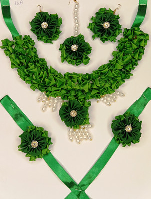 HANDEZZ Fabric Green Jewellery Set(Pack of 1)