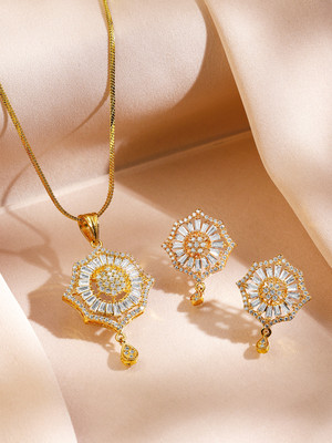 RUBANS Brass Gold-plated Gold Jewellery Set(Pack of 2)