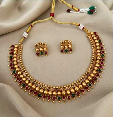 LITRIK Copper Gold-plated Multicolor Jewellery Set(Pack of 1)