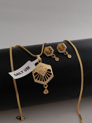 Bhagavati creation Brass Gold-plated Gold Jewellery Set(Pack of 1)