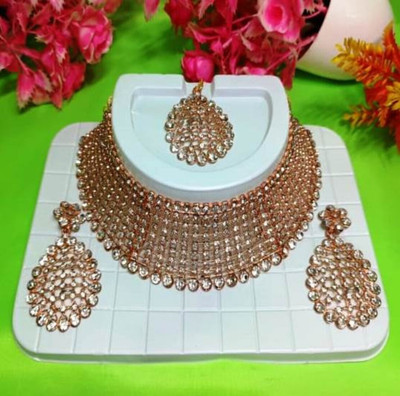NH Fashion Crystal, Copper Gold-plated Rose Gold, Gold Jewellery Set(Pack of 1)