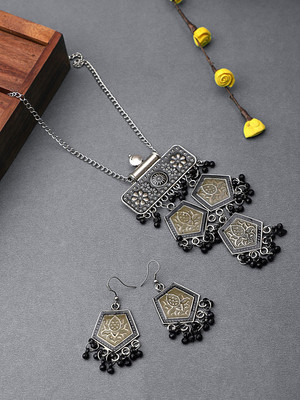 aditya industrie Oxidised Silver Silver Jewellery Set(Pack of 1)