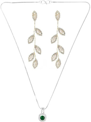 SRK Fashions Alloy Green, Silver Jewellery Set(Pack of 1)