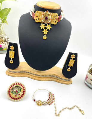 ROHIDAZ Brass Gold-plated Multicolor Jewellery Set(Pack of 4)