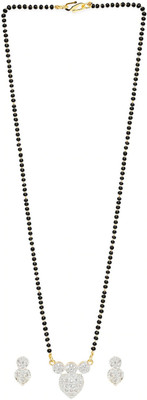 Gauri FashionHub Alloy Black, White, Gold Jewellery Set(Pack of 1)