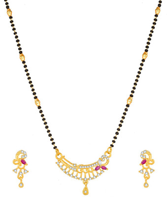 AADITA Alloy Gold-plated Gold, Black Jewellery Set(Pack of 1)