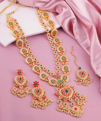 VATSALYA creation Alloy Gold-plated Multicolor Jewellery Set(Pack of 1)