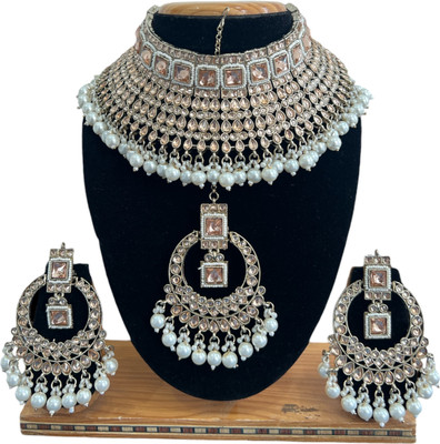 SS IMITATION JEWELLERY Alloy Gold-plated Gold Jewellery Set(Pack of 3)