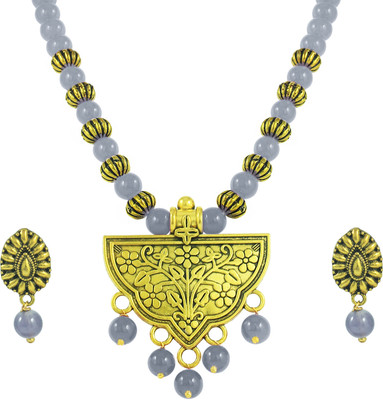 TAP Fashion Copper Gold-plated Grey Jewellery Set(Pack of 1)