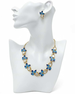 MK Gallery Alloy Blue Jewellery Set(Pack of 1)