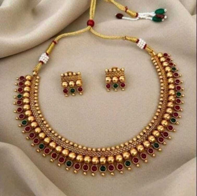 AARIYA Copper Gold-plated Multicolor Jewellery Set(Pack of 1)