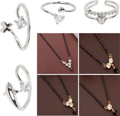 Rhosyn Sterling Silver, Alloy Sterling Silver Multicolor Jewellery Set(Pack of 8)