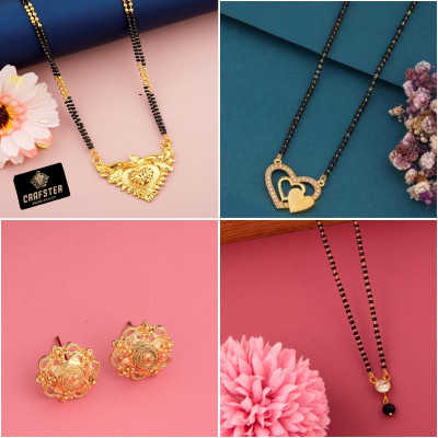 CRAFTSTER Brass, Alloy Gold-plated Gold, Multicolor Jewellery Set(Pack of 4)