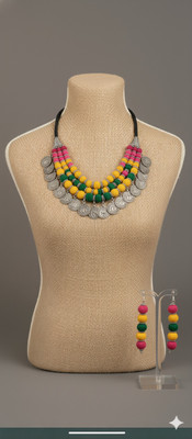 A S enterprize Oxidised Silver Multicolor Jewellery Set(Pack of 1)