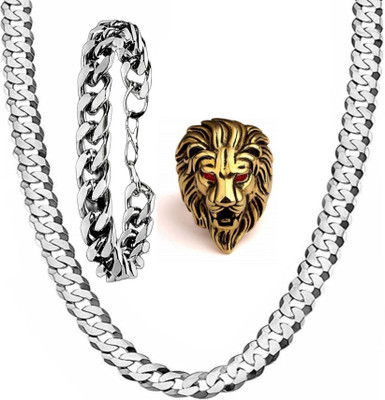 house of common Brass Rhodium Multicolor Jewellery Set(Pack of 3)