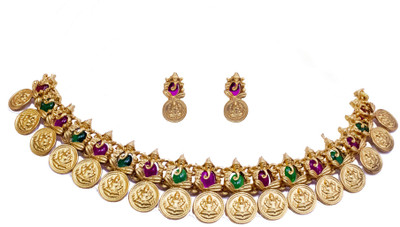 VATSALYA creation Alloy Gold-plated Pink, Green Jewellery Set(Pack of 1)