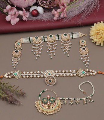 VISITART JEWELLERY Brass Gold-plated Gold Jewellery Set(Pack of 5)