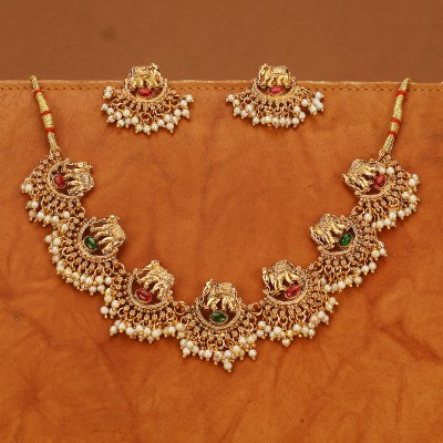 Raaji's Alloy Gold-plated Multicolor Jewellery Set(Pack of 1)