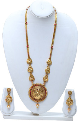 Swarajshop Alloy Gold-plated Maroon Jewellery Set(Pack of 1)