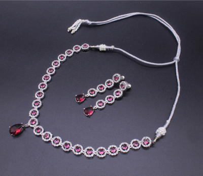 Vivid Shine Copper Silver Red Jewellery Set(Pack of 3)