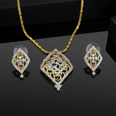 Estele Alloy Gold-plated White Jewellery Set(Pack of 3)
