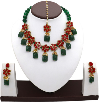 JN Handicraft Alloy Copper Green Jewellery Set(Pack of 1)