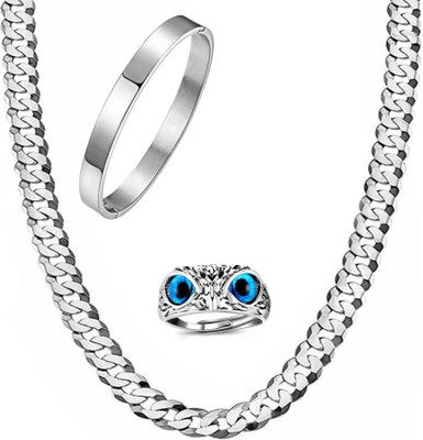 house of common Stainless Steel Silver Silver Jewellery Set(Pack of 3)