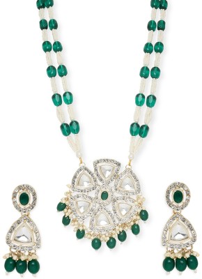 fabula Alloy Gold-plated Green, White, Gold Jewellery Set(Pack of 2)