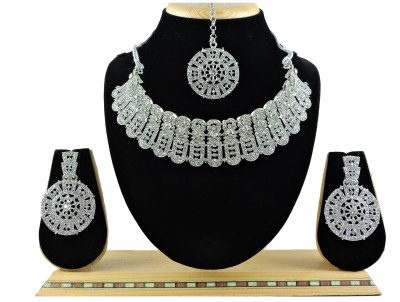 VATSALYA creation Alloy Gold-plated White Jewellery Set(Pack of 1)