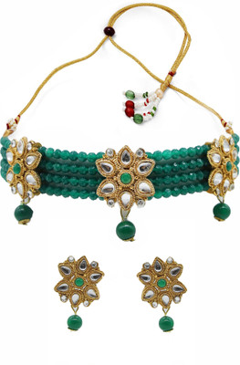 VIVA VIRAL Alloy Gold-plated Green, Gold Jewellery Set(Pack of 1)