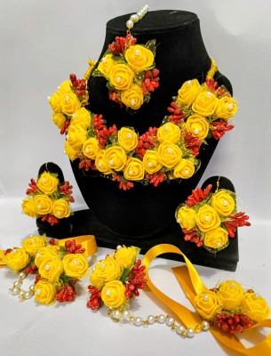 DaisyDrape Fabric Yellow Jewellery Set(Pack of 1)