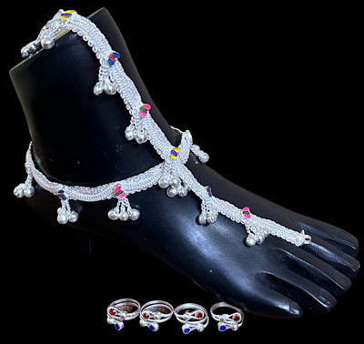 AamNa Enterprises Alloy Silver Multicolor Jewellery Set(Pack of 1)