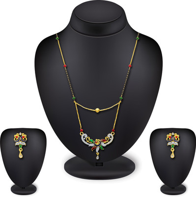 LUXOR Alloy Gold-plated Black, Gold Jewellery Set(Pack of 1)