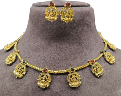 TITHI ART JEWELLERY Alloy Gold-plated Multicolor Jewellery Set(Pack of 1)